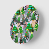 クリスマスツリー！ ラウンド壁時計 (傾斜)