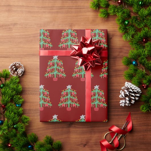 クリスマスツリー ラッピングペーパー (クリスマスギフト)