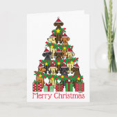 クリスマスツリー ラブラドール 4種のホリデーカード シーズンカード (正面)