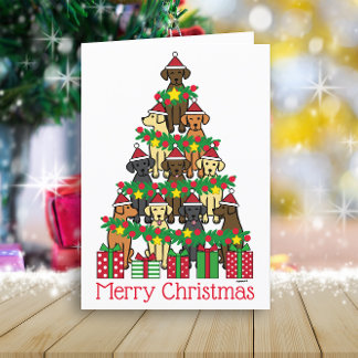 クリスマスツリー ラブラドール 4種 ホリデーカード