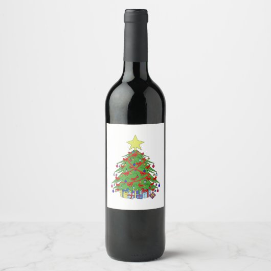 クリスマスツリー ワインラベル (正面)