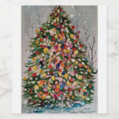 クリスマスツリー ワインラベル (シングルラベル)