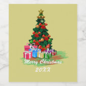 クリスマスツリー ワインラベル (シングルラベル)