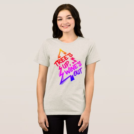 クリスマスツリー ワイン愛好家 トライブレンドTシャツ (正面全面)