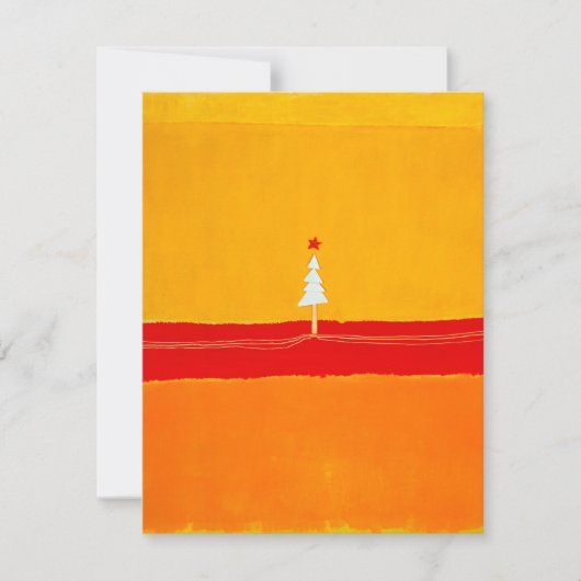 クリスマスツリー、ヴィンテージ、抽象芸術 シーズンカード (正面)