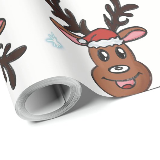 クリスマスツリー 冬のサンタ帽子 雪の結晶 ラッピングペーパー (ロールコーナー)