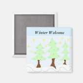 クリスマスツリー – 冬の歓迎 マグネット (正面/裏面)
