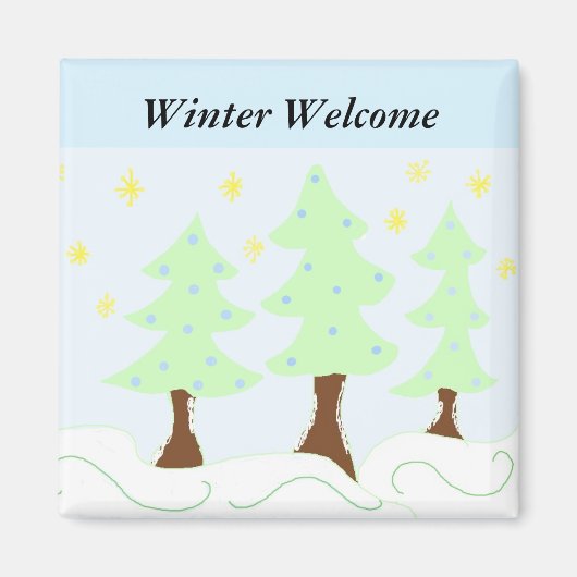 クリスマスツリー – 冬の歓迎 マグネット (正面)