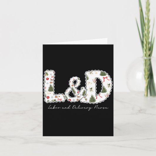 クリスマスツリー 出産看護師 クリスマスプレゼント カード (正面)