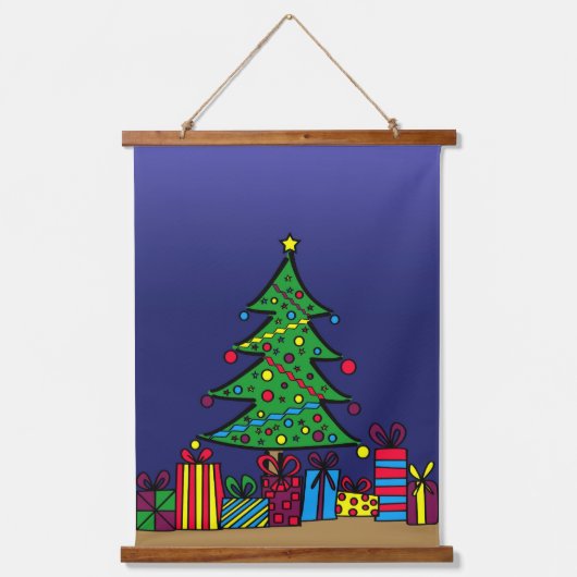 クリスマスツリー 吊り下げ型タペストリー (正面)