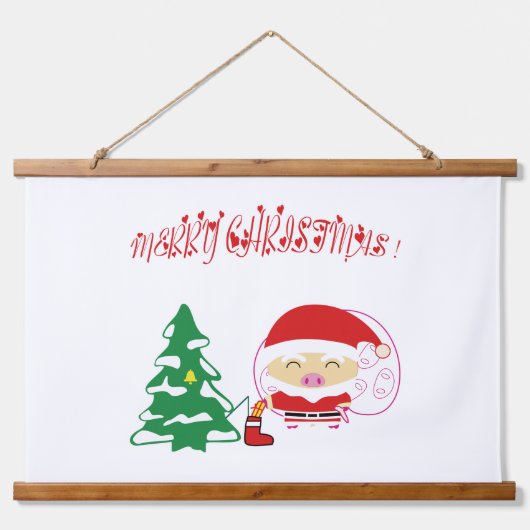 クリスマスツリー 吊り下げ型タペストリー (正面)