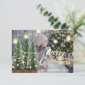 クリスマスツリー 名前 フォト ツリー ローズ ライト 招待状 (スタンド正面)