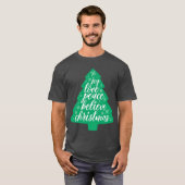 クリスマスツリー 喜び 愛 平和 信じる クリスマス ヴィ Tシャツ (正面フル)