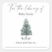 クリスマスツリー - 図書館のために スクエアシール (正面)