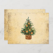 クリスマスツリー 国産 伝統的 シンプルなグリーティング シーズンポストカード (正面/裏面)