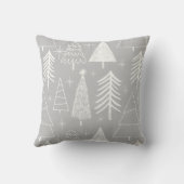 クリスマスツリー – 常緑樹 – パインツリーグレー クッション (裏面)