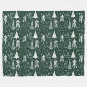 クリスマスツリー – 常緑樹 – 松の緑 フリースブランケット (正面(横))
