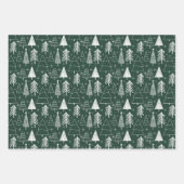 クリスマスツリー – 常緑樹 – 松の緑 ラッピングペーパーシート (正面3)
