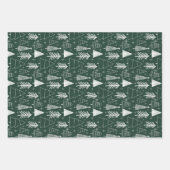 クリスマスツリー – 常緑樹 – 松の緑 ラッピングペーパーシート (正面)