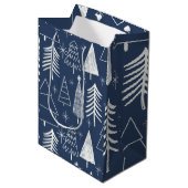 クリスマスツリー – 常緑樹 – 松の青 ミディアムペーパーバッグ (正面アングル)