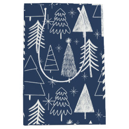 クリスマスツリー – 常緑樹 – 松の青 ミディアムペーパーバッグ