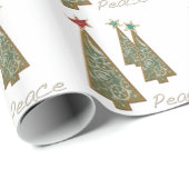 クリスマスツリー – 平和 ラッピングペーパー (ロールコーナー)