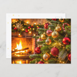 クリスマスツリー、新年の概念 シーズンポストカード