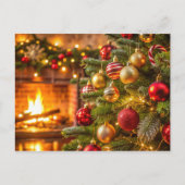 クリスマスツリー、新年の概念 シーズンポストカード (正面)