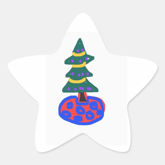 クリスマスツリー 星シール (正面)
