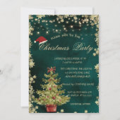 クリスマスツリー,星 緑のクリスマス 会社パーティー 招待状 (正面)