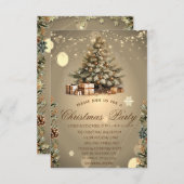 クリスマスツリー,松のコーン星クリスマスカンパニー 招待状 (正面/裏面)