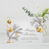 クリスマスツリー 松の実 ゴールデンボール 法人挨拶 シーズンカード (スタンド正面)