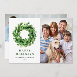 クリスマスツリー 松の枝 花輪 3枚の写真付き シーズンカード
