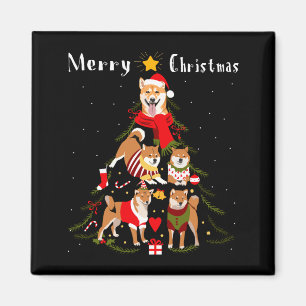 クリスマスツリー 柴犬 愛好家 クリスマス 犬の飼い主 新しい マグネット