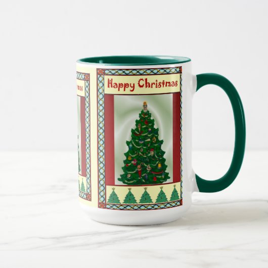 クリスマスツリー、楽しいクリスマス マグカップ (右)