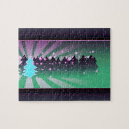 クリスマスツリー 様々な緑の色合い ジグソーパズル