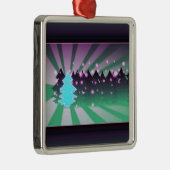 クリスマスツリー 様々な緑の色合い メタルオーナメント (右)