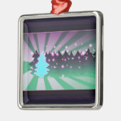 クリスマスツリー 様々な緑の色合い メタルオーナメント (左)