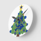 クリスマスツリー – 欧州連合(EU)国旗 | EUユーロ ラウンド壁時計 (傾斜)