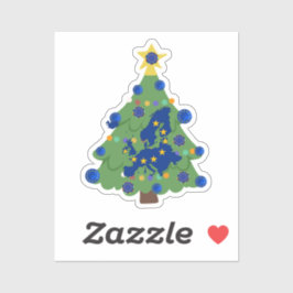 クリスマスツリー – 欧州連合(EU)国旗 | EUユーロ – b シール