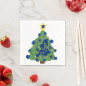 クリスマスツリー – 欧州連合(EU)国旗 | EUユーロ – b スタンダードカクテルナプキン (インサイチュ)