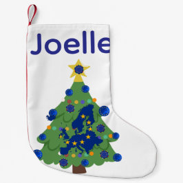 クリスマスツリー – 欧州連合(EU)国旗 | EUユーロ – b スモールクリスマスストッキング