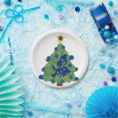 クリスマスツリー – 欧州連合(EU)国旗 | EUユーロ – b ペーパープレート (パーティー)