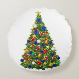 クリスマスツリー – 欧州連合(EU)国旗 | EUユーロ – b ラウンドクッション