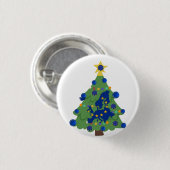 クリスマスツリー – 欧州連合(EU)国旗 | EUユーロ – b 缶バッジ (正面&裏面)