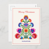 🎄クリスマスツリー – 民俗スタイルホリデー葉書 シーズンポストカード (正面/裏面)