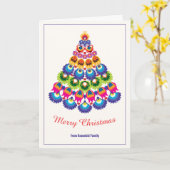 🎄クリスマスツリー – 民俗学スタイル カード (黄色い花)