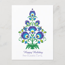 🎄クリスマスツリー – 民俗学[青と緑] シーズンポストカード