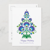 🎄クリスマスツリー – 民俗学[青と緑] シーズンポストカード (正面/裏面)