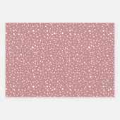 クリスマスツリー、水玉模様ほこりっぽいバラ休日 ラッピングペーパーシート (正面3)